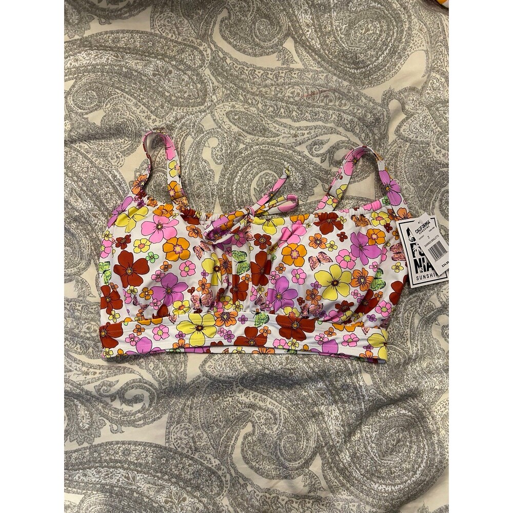 NWT 2X California Sunshine bikini top